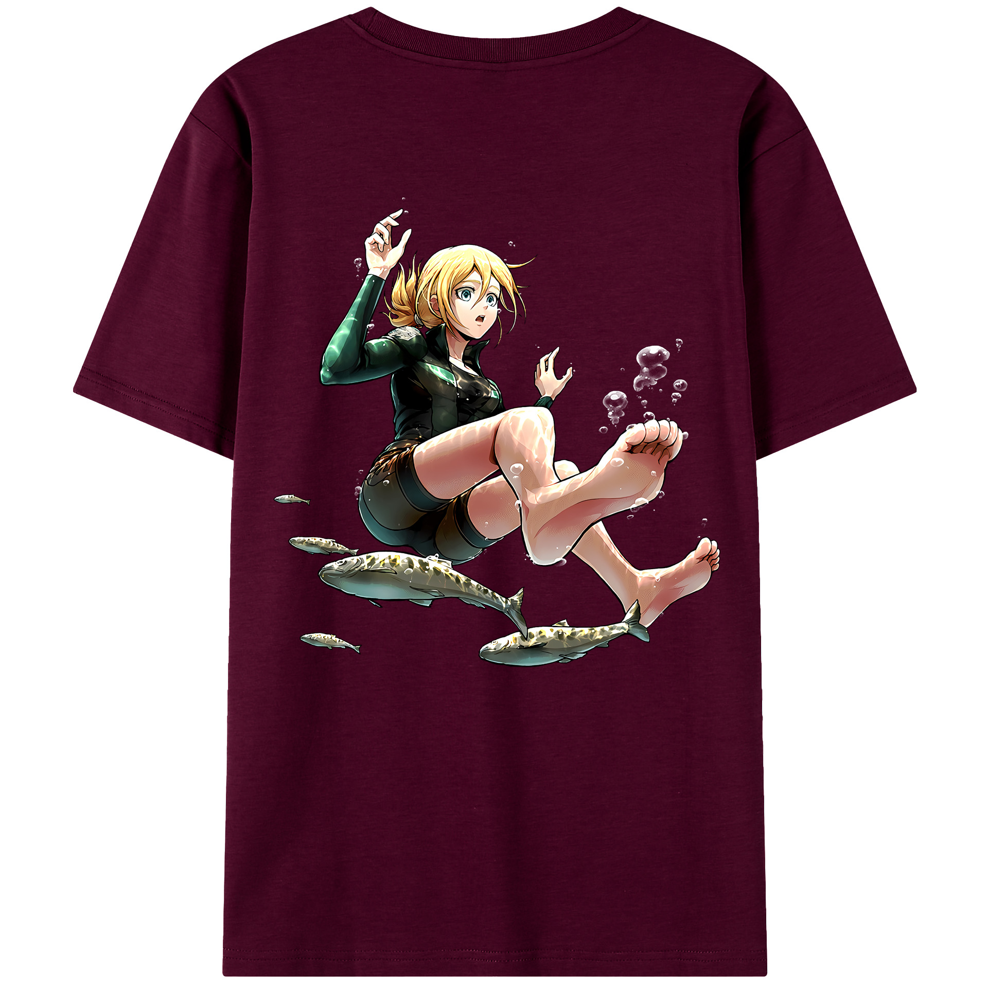 （画像用） 進撃の巨人 クリスタ·レンズ Attack on Titan Christa Lenz レディース半袖Tシャツ(バックプリント)